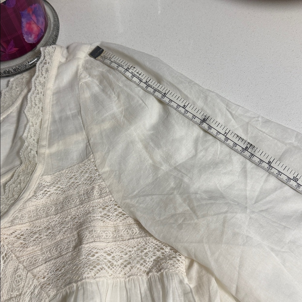 Free People Forevermore Long-sleeve Lace Detail Blouse NWOT - Picture 13 of 16